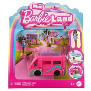 Barbie Mini BarbieLand Doll & Toy Vehicle Set 1.5-inch Barbie Doll & DreamCamper